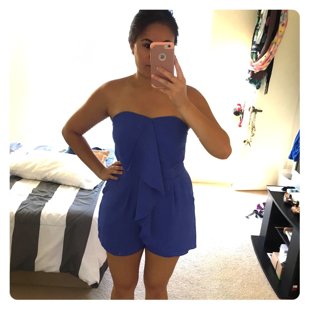 Tube Top Romper with Ruffles